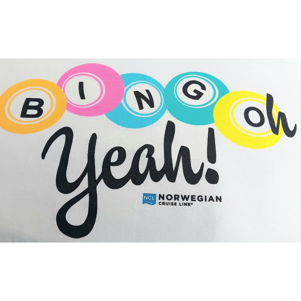 BINGO Tee Shirt ~ NCL ~ Norwegian Cruise Line Size XL Bing-oh Yeah! T-Shirt NEW
